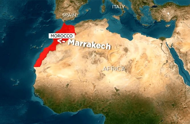 Is Morocco a country in Africa map showing where Morocco is located in North Africa