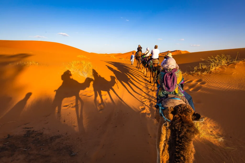 Marrakech desert tours with camel ride in Sahara Desert dunes